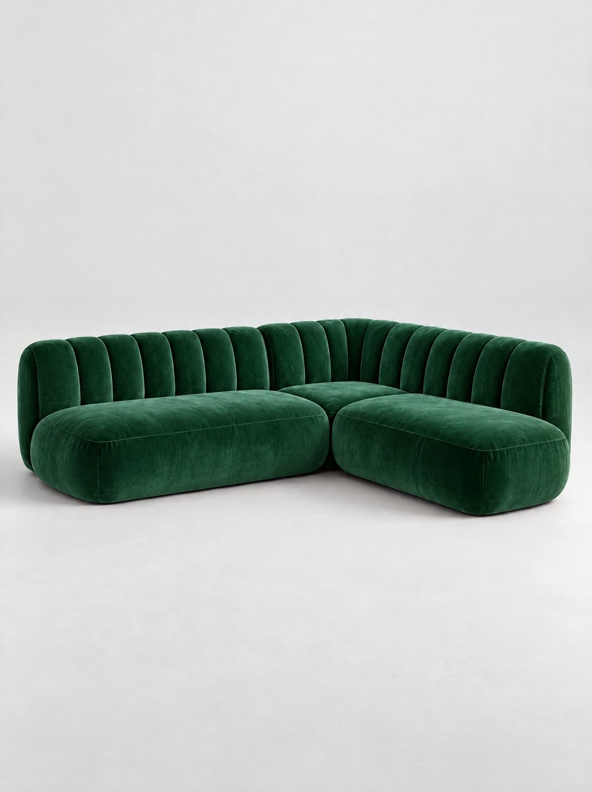 Canapé d'angle Ondine, coloris vert bouteille