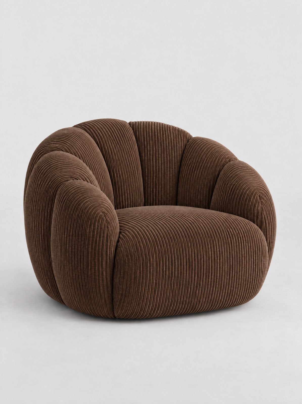 Fauteuil Calabaza, coloris chocolat