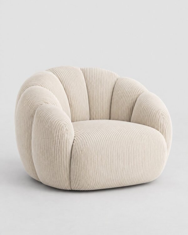 Fauteuil Calabaza, coloris ivoire