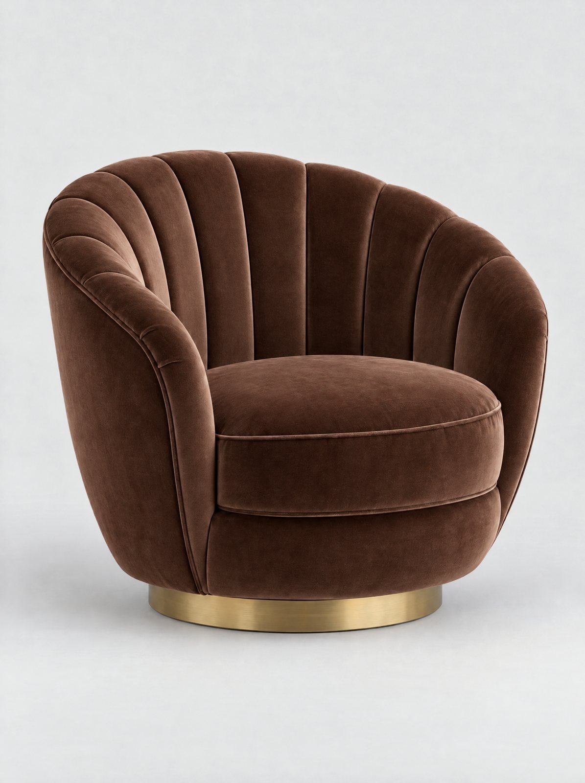 Fauteuil pivotant Margot, coloris chocolat