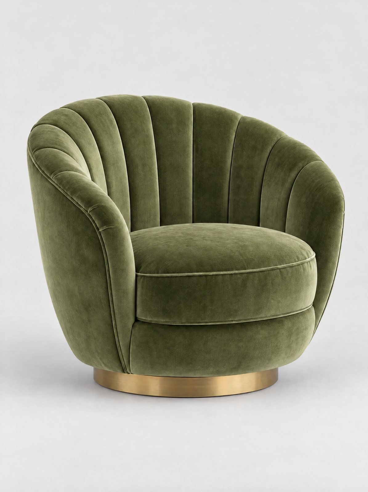 Fauteuil pivotant Margot, coloris olive